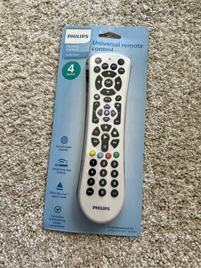 New Philips 4 Device Universal Remote Control New In Packaging